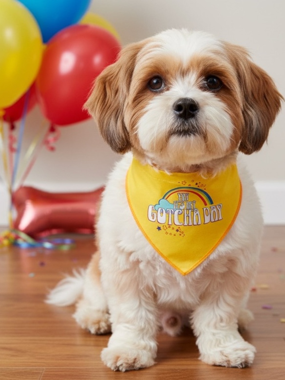 Gotcha Day Special Day Reversible Small Dog Collar Rainbow Bandana XS/S NWOT